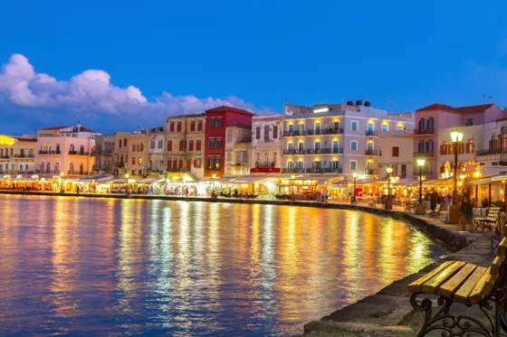 Chania Harbour is lined with great restaurants serving local produce