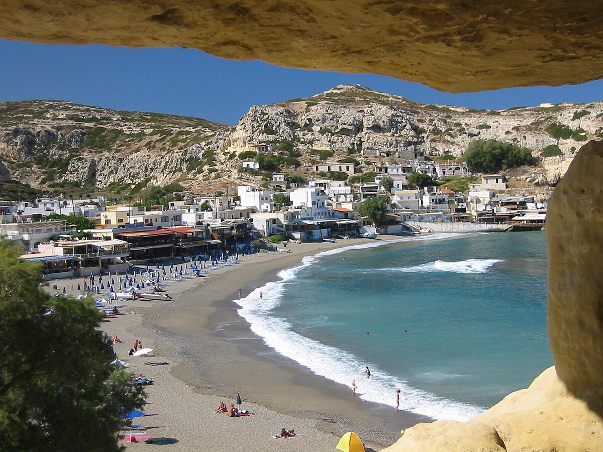 Matala as seen from the Caves